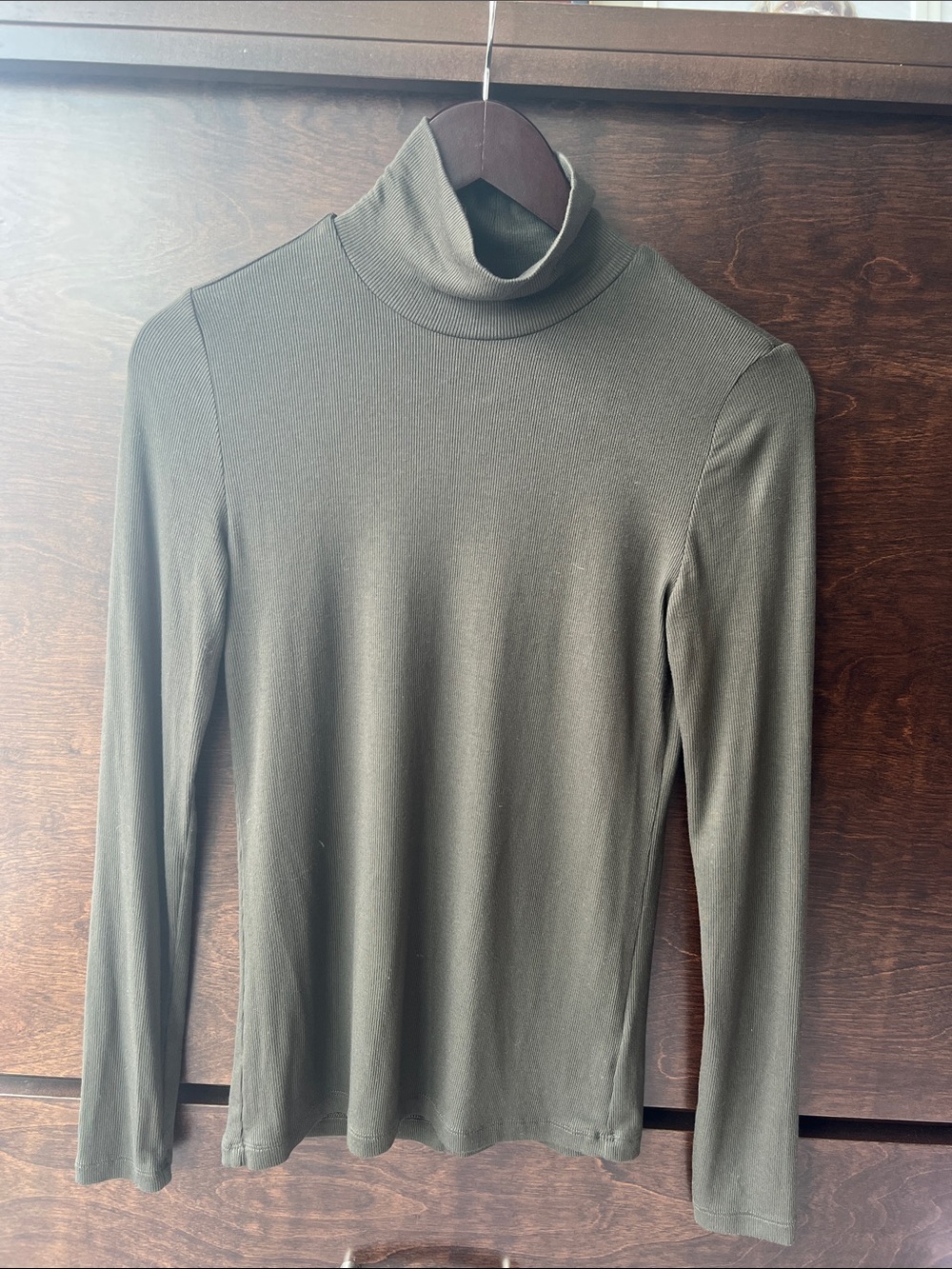 Aritzia Babaton Olive Green Mock neck Long Sleeve Top